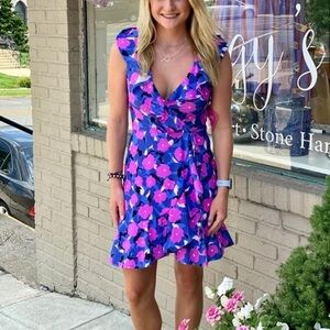 Gingy’s Naples Impatiens Pink Waist Tie‎ Dress